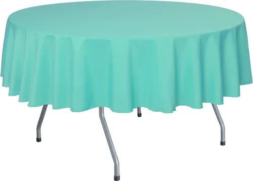 Vista 68 de Ultimate Textile Mantel redondo de lino de poliéster de 84 pulgadas, color azul marino