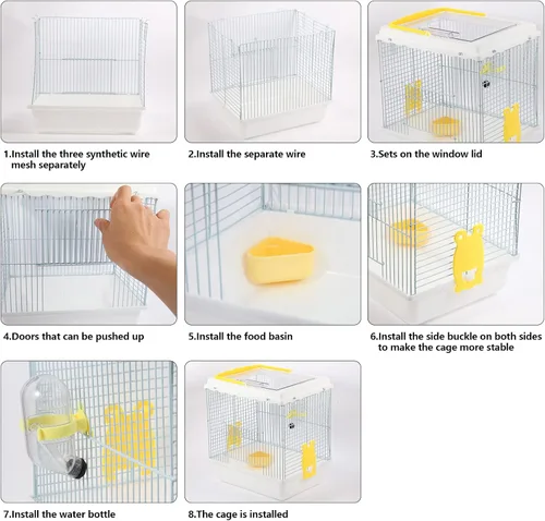 Vista 6 de Hamster Travel Portable Carrier Cage Estuche de transporte para animales pequeños