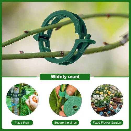 Vista 9 de Paquete de 5 postes ajustables para plantas – Poste de soporte apilable para interiores y exteriores con abrazaderas, adecuado para apoyar Monstera