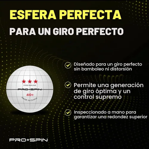 Vista 4 de PRO-SPIN Ping Pong Balls – 3-Star ITTF-Approved Premium Table Tennis Balls High-Performance 40+ ABS Professional Quality for Indoor & Outdoor