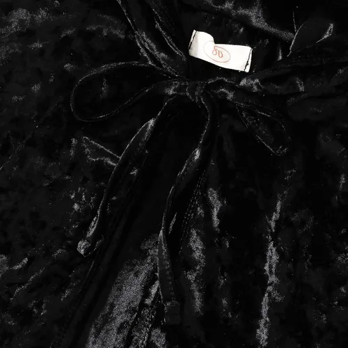 Vista 4 de USKIDKK Disfraz de bruja Hocus Poccus con capucha para bebés y niñas pequeñas para Halloween