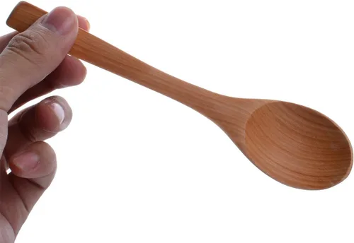 Vista 3 de 10 piezas de 7 pulgadas mango ecológico cucharas largas de madera café miel té agitador vajilla