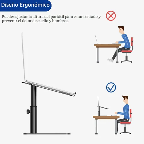 Vista 8 de BESIGN LSX6N Soporte para Laptop, Elevador Ergonómico Ajustable para Notebook con Soporte, Soporte para Computadora Compatible con Air, Pro, Dell