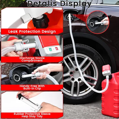 Vista 6 de anngrowy Bomba de transferencia de combustible alimentada por batería con parada automática, transferencia de bomba de lata de gas con 4