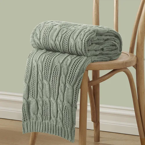 Vista 19 de Aormenzy - Mantas de punto trenzadas de 50 x 60 pulgadas, manta suave, acogedora y ligera, manta de acrílico lavable a máquina, manta decorativa