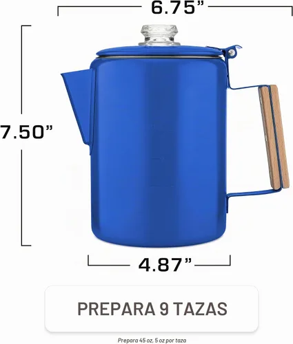 Vista 4 de COLETTI Bozeman Color Series - Cafetera percoladora - Cafeteras de camping - Percoladora favorita de campamento - Sin aluminio o plástico