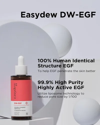 Vista 5 de EASYDEW DW-EGF Peptide Double Synergy Ampolla – Suero facial hidratante intensivo con ácido hialurónico, ceramida, bakuchiol – Piel reafirmante que