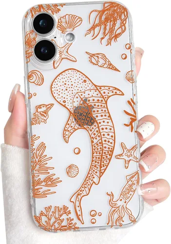 Vista 129 de NITITOP Funda para iPhone 13 Clear Sea Animal - Pez negro Pescado Negro