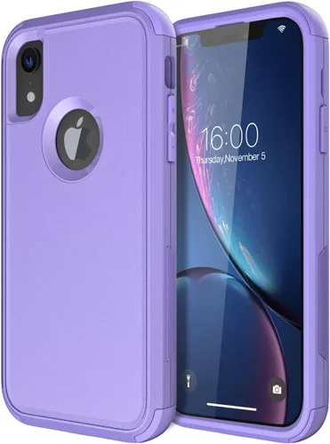 Vista 10 de Diverbox Funda para iPhone XR [Protector de Pantalla de Vidrio Templado] [A Prueba de Golpes] [A Prueba de Caídas] Funda de Teléfono de Protección