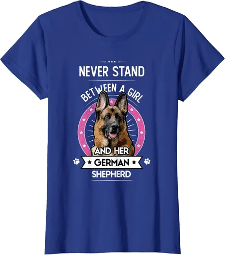 Vista 41 de Never Stand Between A Girl and Her German Shepherd T-Shirt Asphalt Grey