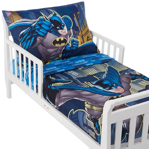 Vista 2 de Warner Brothers Juego de ropa de cama infantil de 4 piezas de Batman