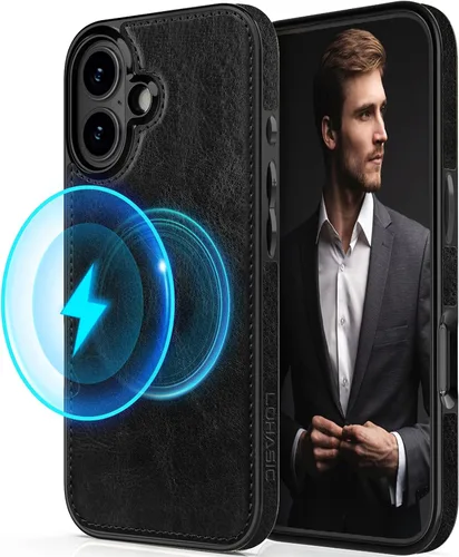 Vista 17 de LOHASIC - Funda de piel compatible con MagSafe para iPhone 14 Pro, color negro