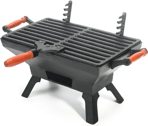 Vista 8 de Sungmor - Prensa de parrilla de hierro fundido resistente, 22.1 cm x 10.9 cm, prensa de hamburguesa rectangular, aplastador de tocino con mango