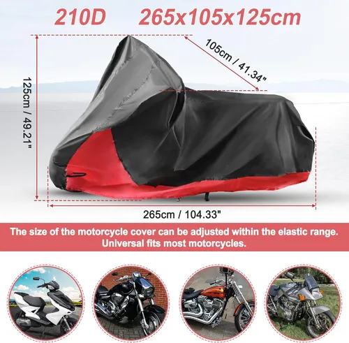 Vista 3 de X AUTOHAUX Funda impermeable para motocicleta 2 en 1, protector de lluvia y polvo para Harley Street Glide FLHX Road Glide FLTRX 1250 Sportster S