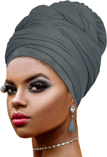 Vista 9 de Ankara - Diadema suave con estampado africano para la cabeza, bufanda para el cabello largo, turbante, corbata, punto africano, envolturas