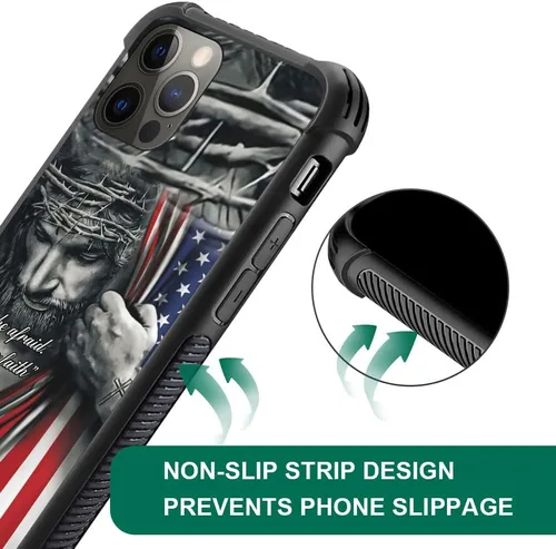 Vista 3 de DAIZAG Funda compatible con iPhone 12 Pro Max, funda suave a prueba de golpes para niños y hombres, funda de regalo, bandera estadounidense