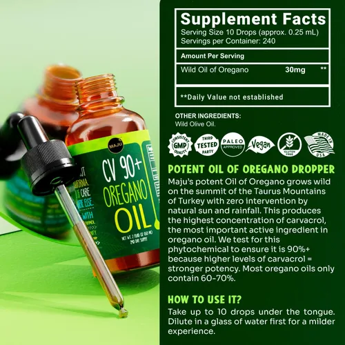 Vista 8 de Maju Superfoods Paquete de aceite de semilla negra y orégano