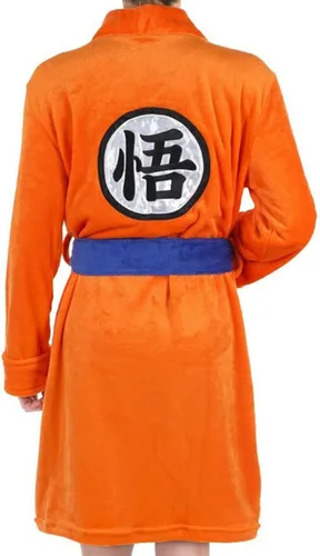 Vista 5 de TIMSOPHIA Bata de albornoz de anime de dragón bata naranja pijama para hombre batas largas
