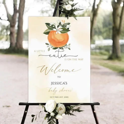 Vista 17 de Cartel de bienvenida de cactus para baby shower, suculenta baby shower