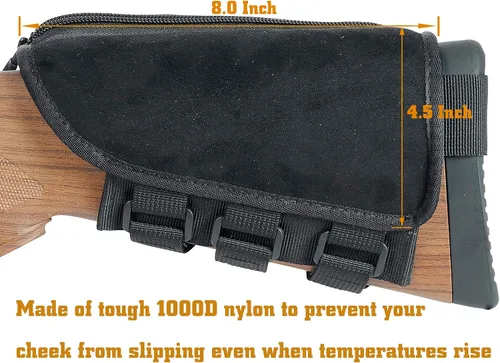 Vista 2 de Soporte para mejillas Buttstock diseñado para escopeta y carcasa de rifle Negro