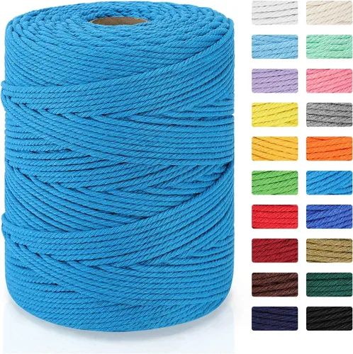 Vista 24 de Cordón de macramé de 0.157 in x 328 yardas Cuerda de macramé 100% algodón natural Cuerda de algodón trenzado de 4 hebras para manualidades, Beige