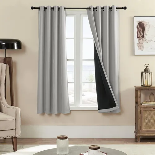 Vista 61 de Rutterllow - Cortinas 100% opacas, paneles de cortina con ojales, aislamiento térmico y bloqueo de luz para habitación y sala de estar