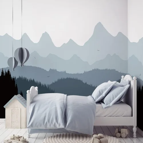 Vista 10 de Alwayspon Mural de pared de tela de arco iris, autoadhesivo, adhesivo de pared para decoración de habitación de niños, cuarto de bebé, acuarela