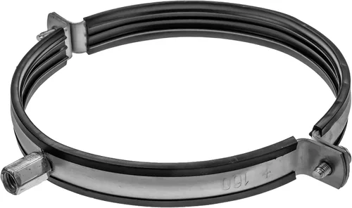 Vista 9 de Vent Systems Abrazadera de tubo de 8 pulgadas – Abrazaderas de conducto de acero galvanizado de alta resistencia con forro de goma para reducción