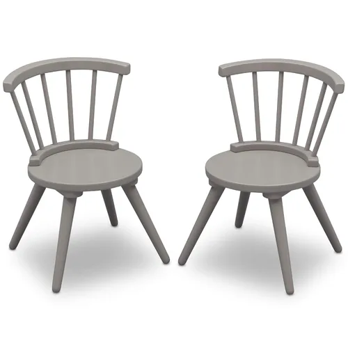 Vista 5 de Delta Children Windsor - Juego de sillas de mesa de madera para niños (2 sillas incluidas), ideal para artes y manualidades, merienda, educación