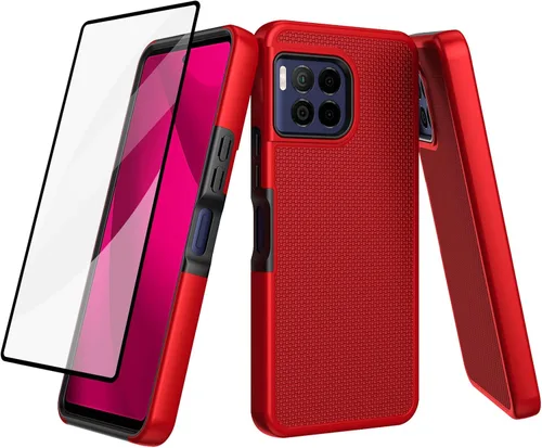 Vista 8 de Ailiber Funda para TMobile Revvl 7 Pro 5G, con protector de pantalla, doble capa de protección a prueba de golpes, parachoques de silicona