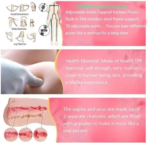 Vista 4 de Generic Muñecas sexuales de silicona realistas de cuerpo femenino completo con pechos de gelatina suaves para adultos, muñeca de amor de torso
