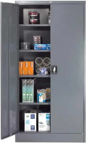 Vista 7 de Global Industrial Armario de almacenamiento de acero con mango empotrado de Negro