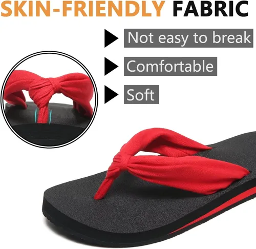 Vista 4 de MAIITRIP Chanclas cómodas con correa de tela para mujer con soporte de arco