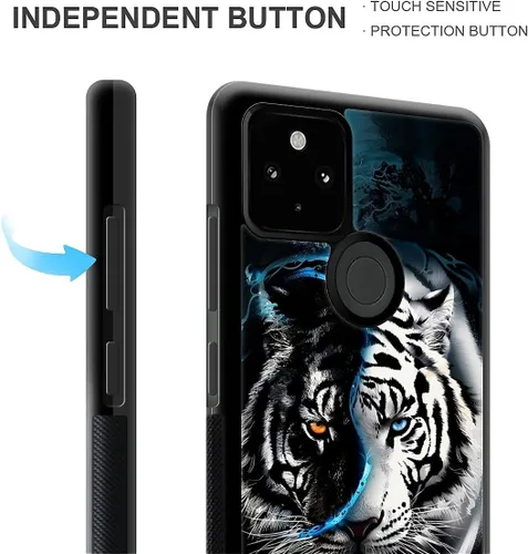 Vista 1882 de Compatible con Google Pixel 4A 5G Mobile Case Creative Acrylic Panel trasero Silicona Protección Grip especialmente diseñado para Google Pixel 4A 5G