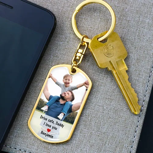Vista 6 de Drive Safe - Llavero personalizado llavero personalizado para papá papá día del padre regalo de cumpleaños de San Valentín papá de hija hijo regalo