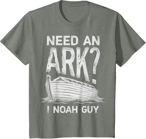 Vista 70 de Need an Ark I Noah Guy Funny Christian Men Women Pun Humour T-Shirt Negro