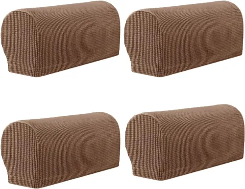 Vista 27 de vctops 4 fundas elásticas para reposabrazos de color sólido, antideslizantes, para sillas, sofá, sillón, fundas para sofá reclinable con pasadores