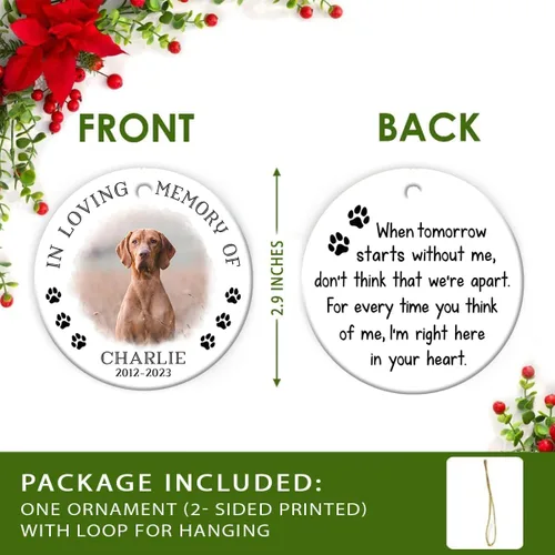 Vista 4 de Regalos conmemorativos personalizados para mascotas por pérdida de perro o gato, adornos de duelo de mascotas, decoración de Navidad, adorno