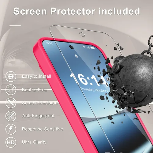 Vista 1720 de Funda para Google Pixel 10 Pro XL, cubierta magnética mate, color negro Fit for MagSafe, Screen Protector included, Shockproof Military Grade