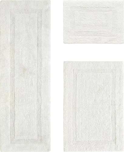 Vista 20 de Better Trends - Juego de 2 alfombras de baño 100% algodón, extra suaves, con borlas, de 17" x 24", alfombra de baño superabsorbente y reversible