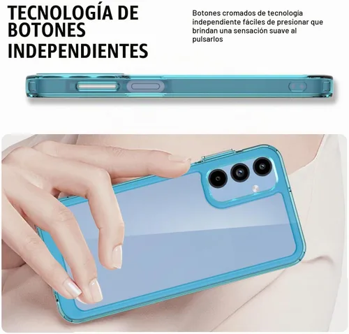Vista 4 de Funda para teléfono Samsung Galaxy-A15-5G: Cubierta de teléfono a prueba de golpes de grado militar con protector de pantalla de vidrio templado