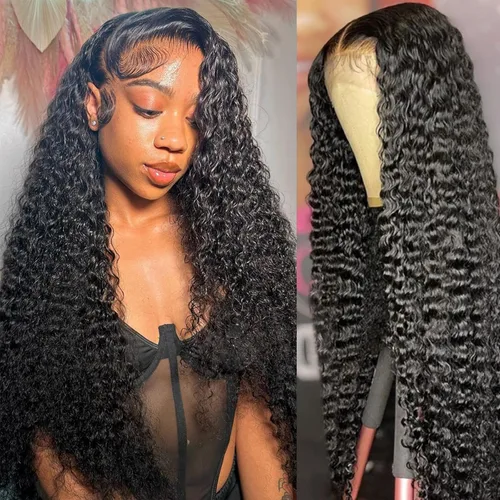 Vista 9 de Pelucas de cabello humano con encaje frontal HD de 13 x 6 pulgadas, cabello humano prearrancado, color negro natural, sin pegamento, peluca