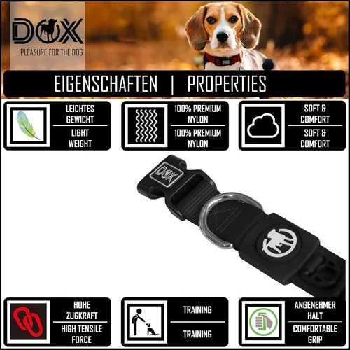 Vista 3 de DDOXX Collar de nailon para perro, ajustable, muchos colores y tamaños, para perros pequeños, medianos y grandes, collares para gatos, cachorros