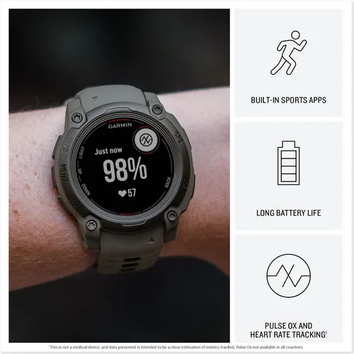 Vista 15 de Garmin Instinct® 3 45mm, pantalla AMOLED, reloj inteligente GPS resistente para exteriores, bisel reforzado con metal, linterna incorporada, hasta