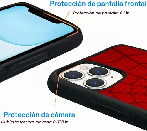 Vista 4 de Funda para teléfono Araña, a prueba de golpes, bonita funda protectora para teléfono con diseño de telaraña diseñada compatible con iPhone 11 Pro 11