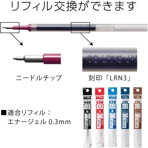 Vista 7 de Pentel BLN73-A EnerGel - Bolígrafo de tinta (0.3, negro, 10 unidades)