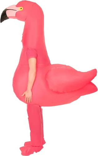 Vista 2 de Morph Disfraz inflable de flamenco, disfraz de flamenco para adultos, disfraces inflables para adultos, disfraces inflables para adultos