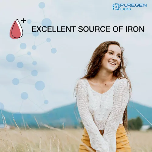 Vista 4 de Puregen Labs Gluconato Ferroso 324 mg [Alta Potencia] Suplemento de Hierro, Suave para el Estómago - 100 Tabletas