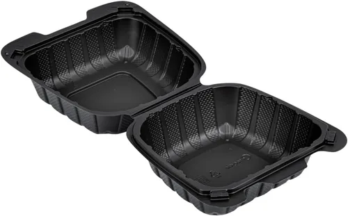 Vista 14 de Restaurantware Thermo Tek - Recipientes para llevar rellenos de minerales de 6 x 6 x 3 pulgadas, 100 recipientes duraderos para llevar, contenedores