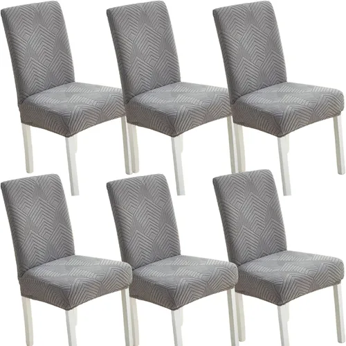Vista 18 de Juego de 6 fundas elásticas para sillas – Fundas extraíbles para sillas de comedor, fundas protectoras de terciopelo lavables a prueba de polvo